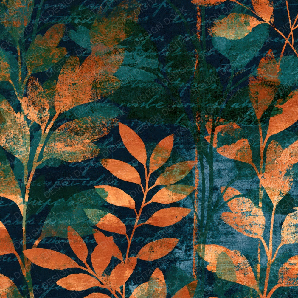 Richly Layered Midnight Green Copper Abstract Digital Paper Pack (DDD014836)