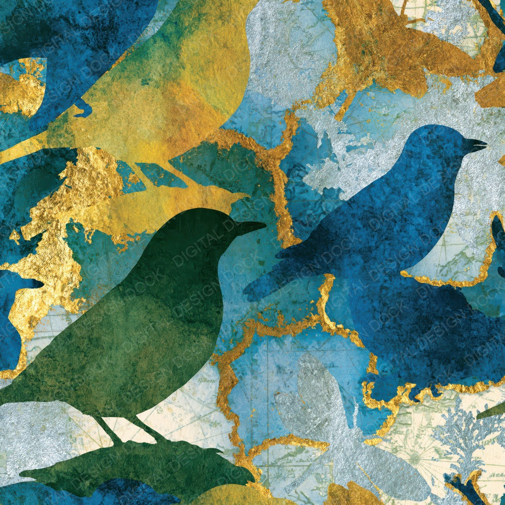 Photogram Taxidermy Azure Bone Digital Paper Pack (DDD014860)