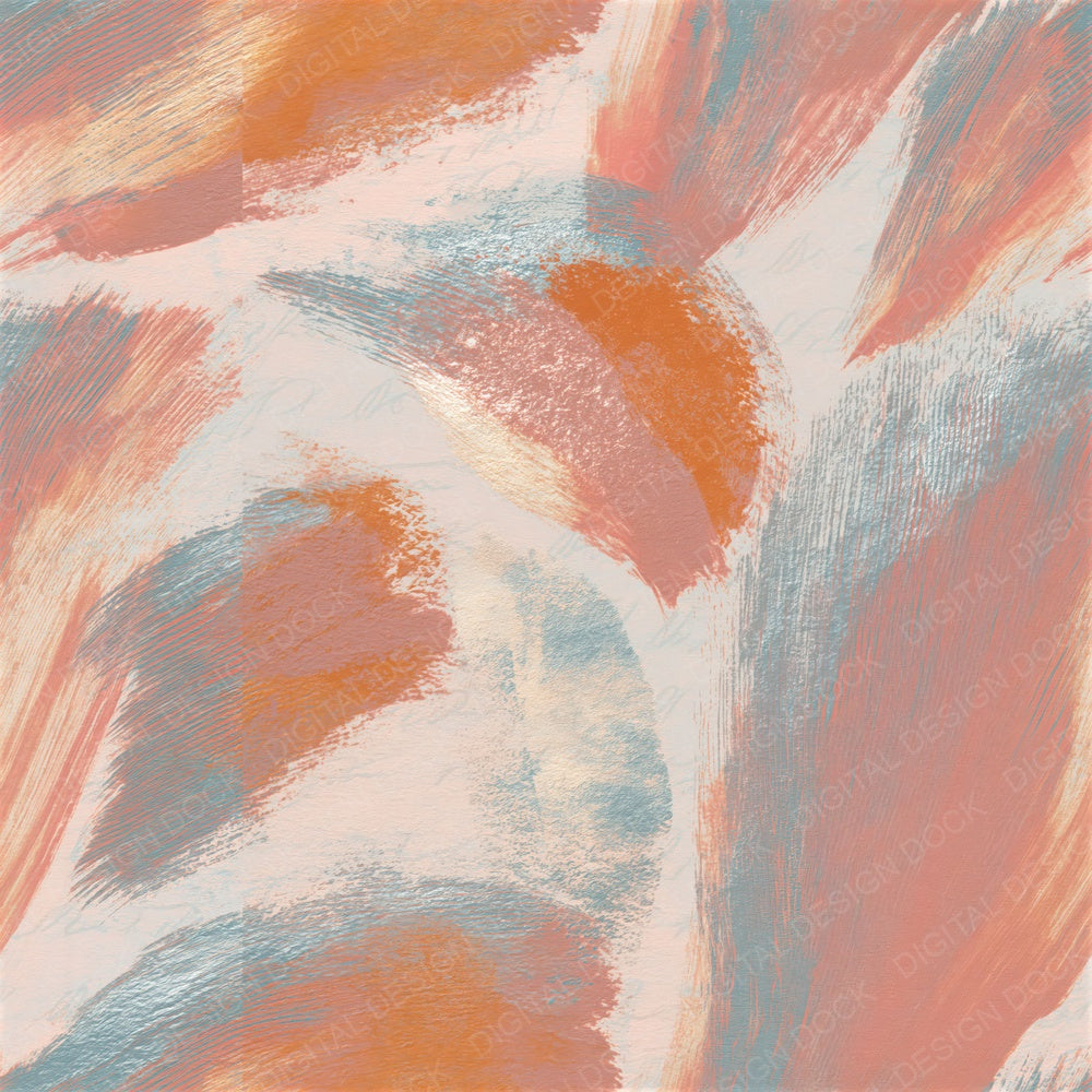 Egg Tempera Brushmarks Apricot Rose Seamless Digital Paper Pack (DDD014872)