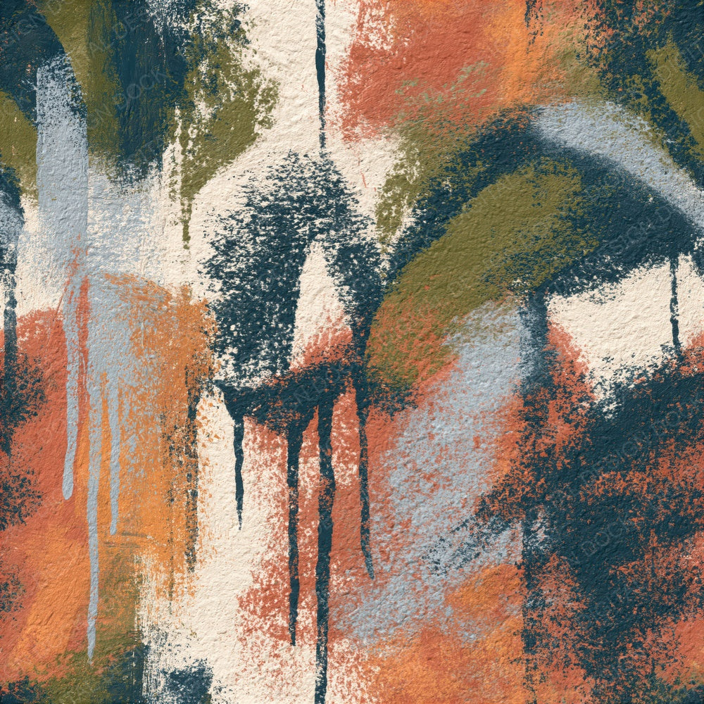 Graffiti Terracotta Olive Texture Seamless Digital Paper Pack (DDD014889)