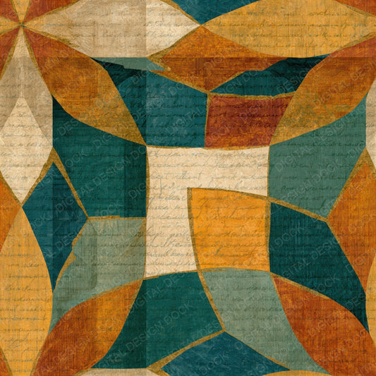 Mandala Amber Sage Parchment Abstract Seamless Digital Paper Pack (DDD014895)