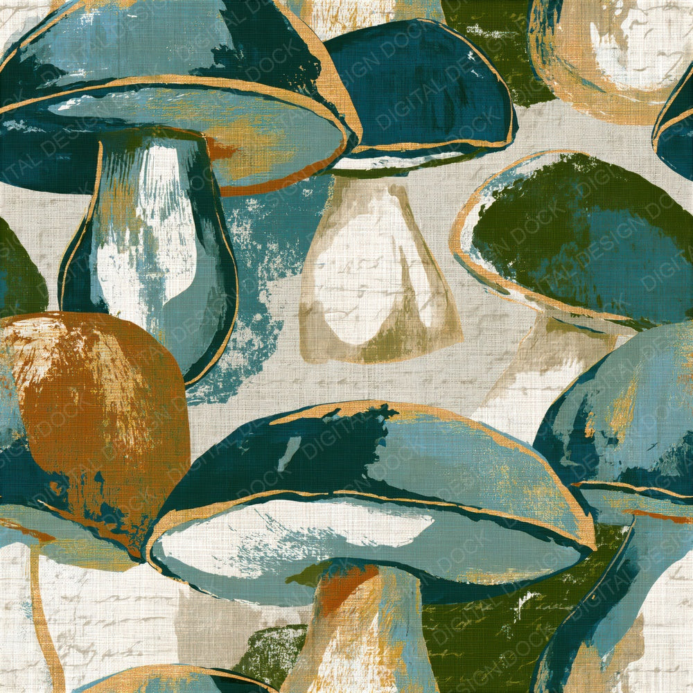 Pop Art Boletus Eucalyptus Seamless Digital Paper Pack (DDD014899)