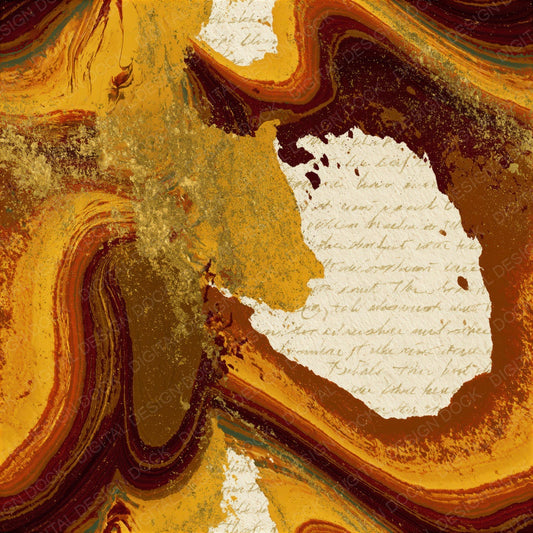 Surrealist Caramel Goldenrod Abstract Seamless Digital Paper Pack (DDD014901)