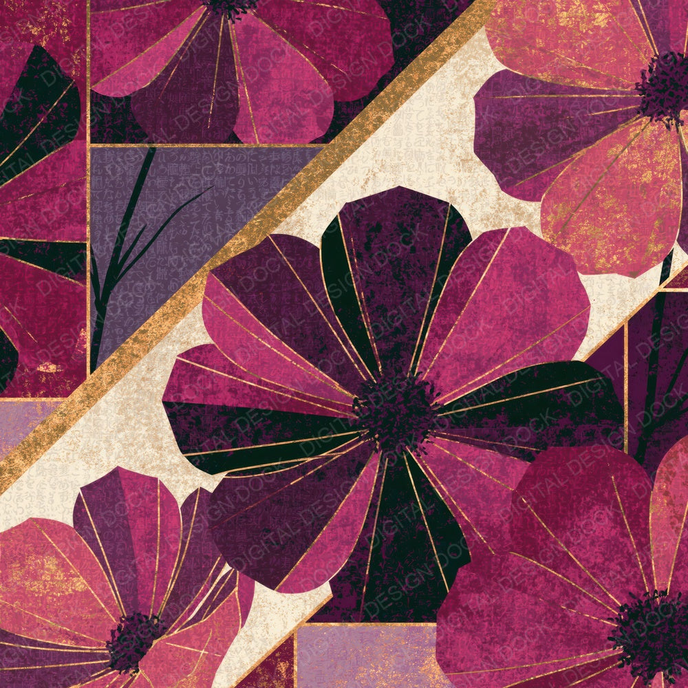 Constructivist Cosmos Raspberry Plum Digital Paper Pack (DDD014908)