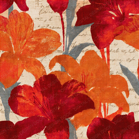 Single Infrared Lily Cinnamon Cardamom Seamless digital paper shown full size