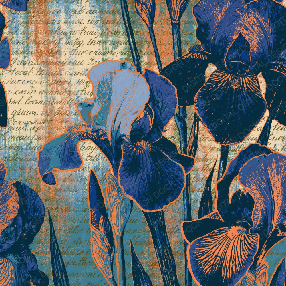 Pop Art Iris Navy Bone Digital Paper Pack (DDD014916)