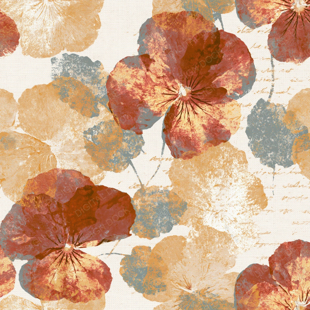 Pressed Pansy Rust Gold Digital Paper Pack (DDD014938)