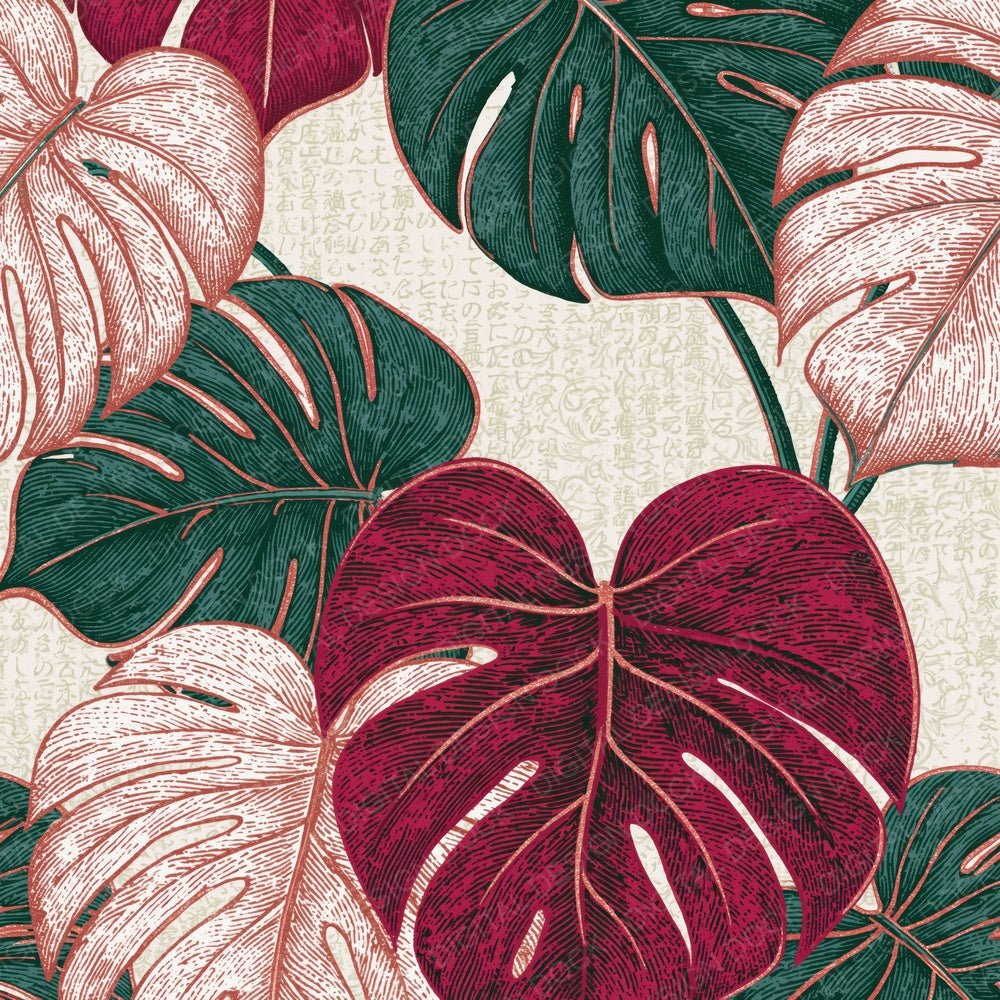 Victorian Monstera Crimson Pine Digital Paper Pack (DDD014941)