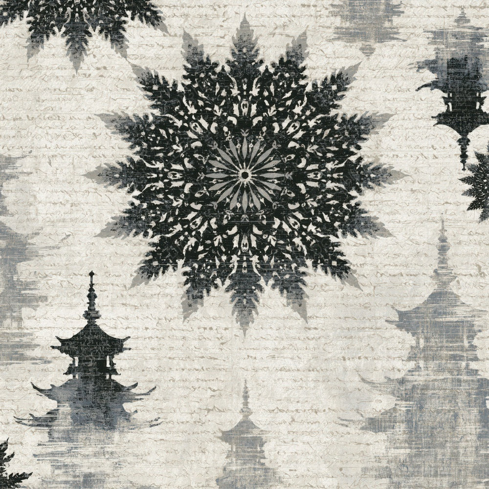 Mandala Pagoda Black White Digital Paper Pack (DDD014953)