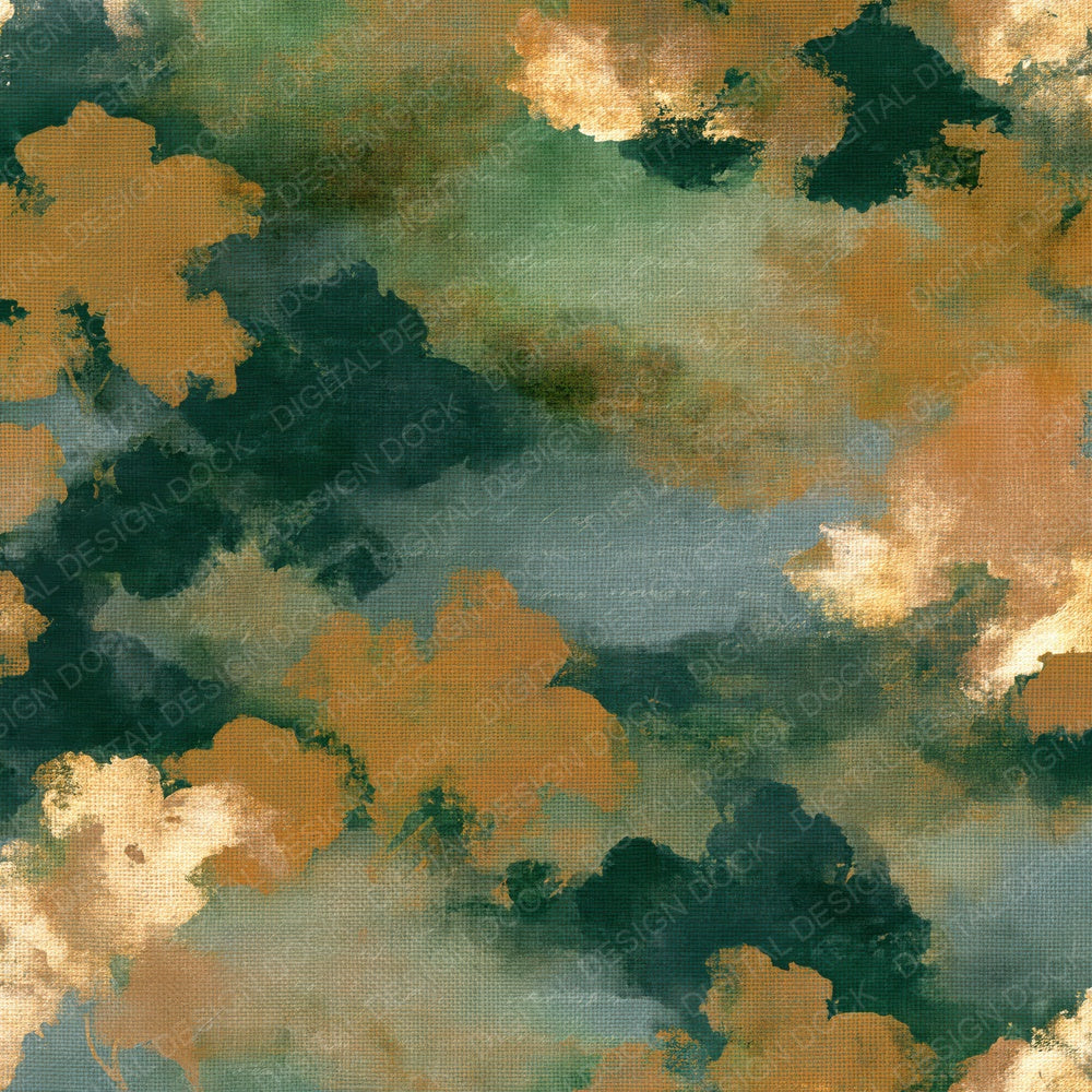 Impressionist Batik Amber Forest Green Digital Paper Pack (DDD014979)
