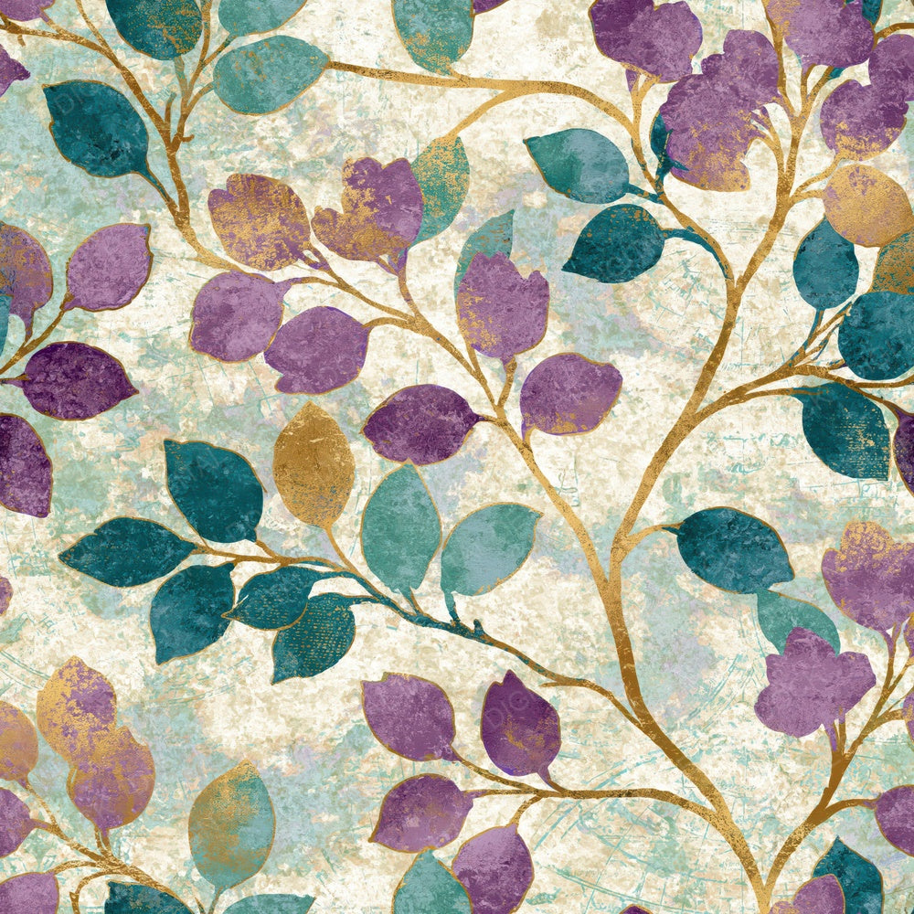Sparse Cherry Branches Lilac Mint Digital Paper Pack (DDD015002)