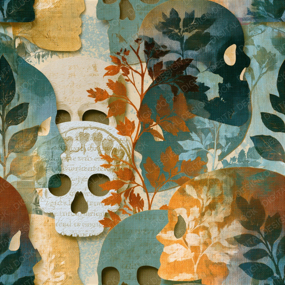 Papercut Skull Adobe Sage Seamless Digital Paper Pack (DDD015019)
