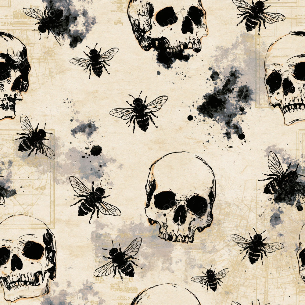 Sparse Modern Skulls Bees Bone Digital Paper Pack (DDD015020)