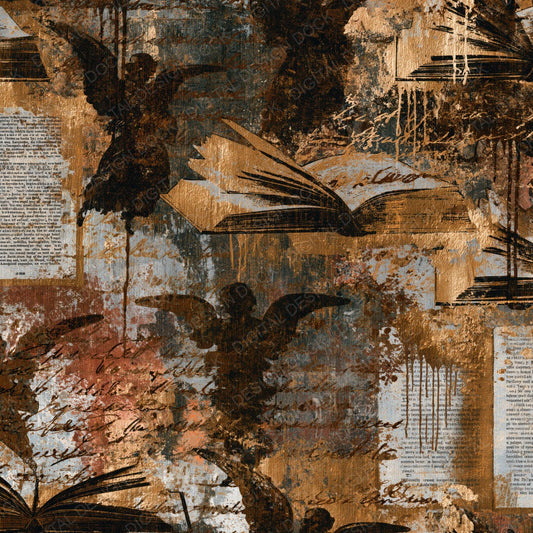 Single Graffiti Angels Cookbooks Sepia digital paper shown full size