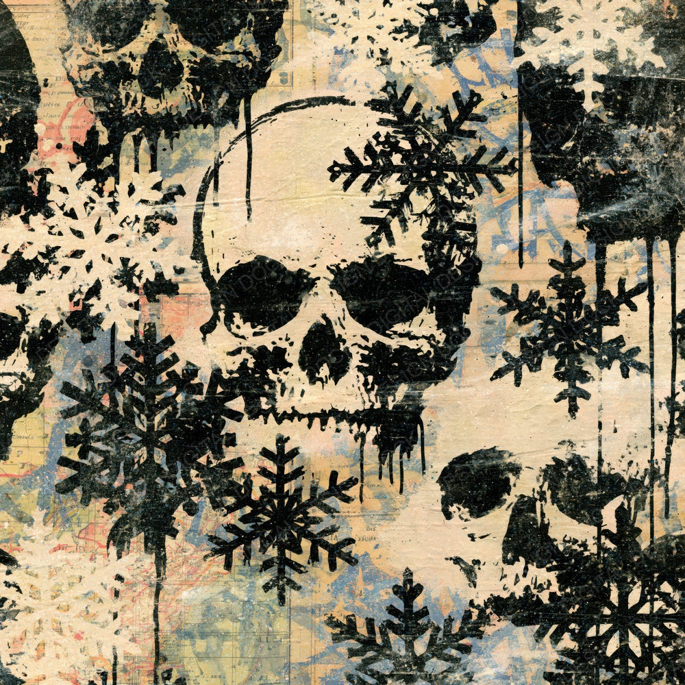 Graffiti Skulls Snowflakes Bone Digital Paper Pack (DDD015031)