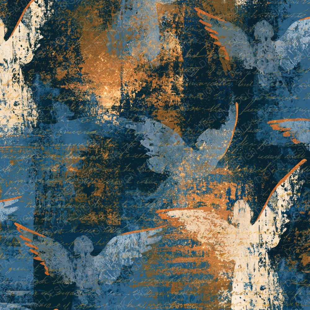 Impressionist Angels Railroad Indigo Digital Paper Pack (DDD015032)