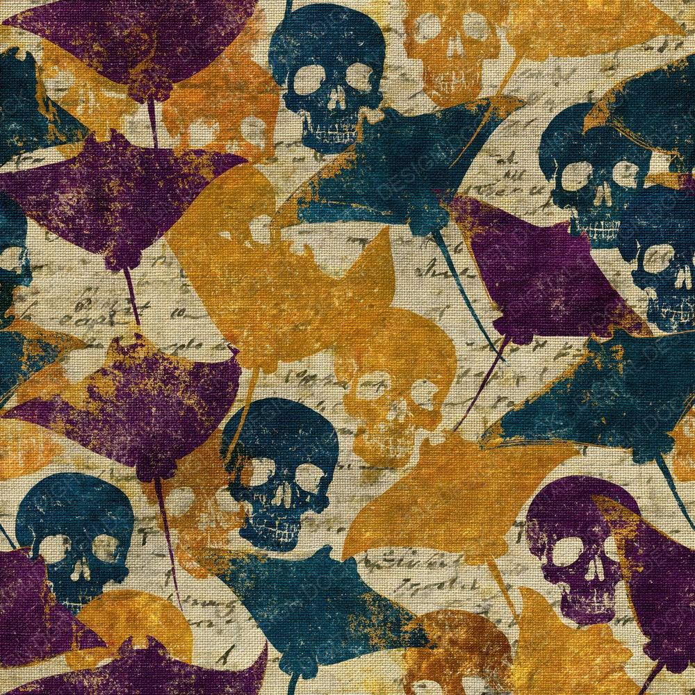 Naturalist Skulls Devil Rays Ochre Plum Digital Paper Pack (DDD015036)