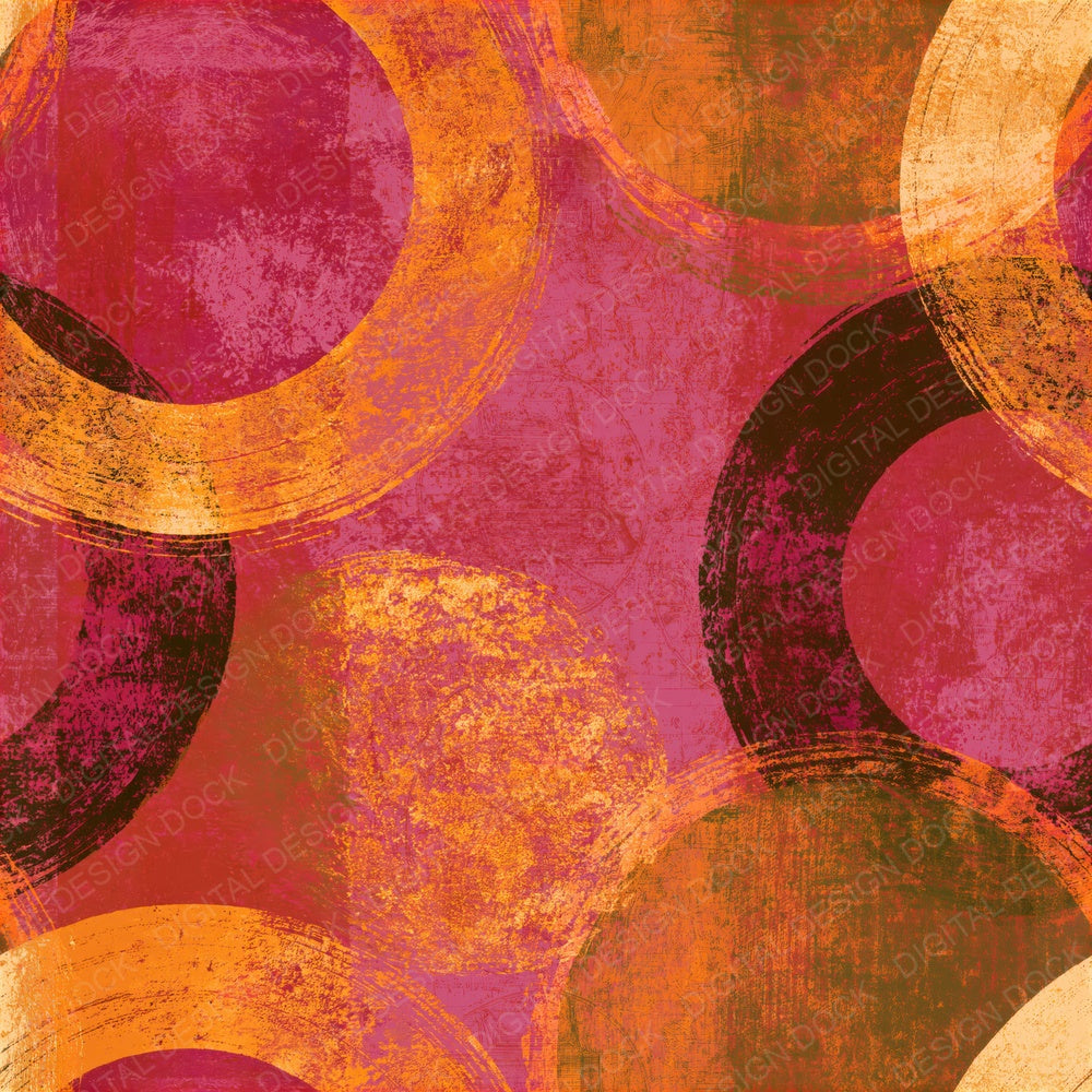 Layered Circus Rings Amber Rose Gold Seamless Digital Paper Pack (DDD015091)
