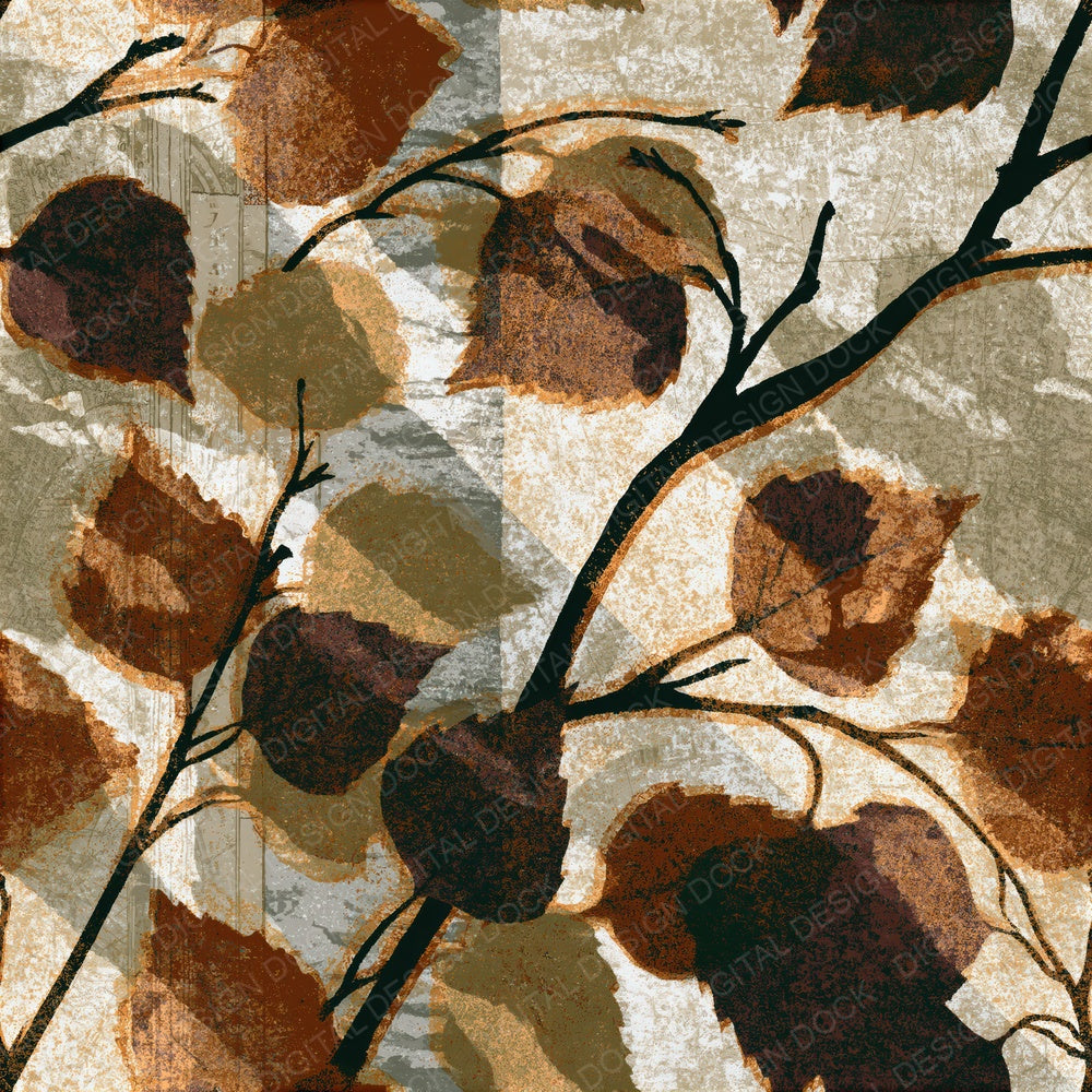 Another Risograph Birch Twigs Sepia Seamless digital paper shown full size