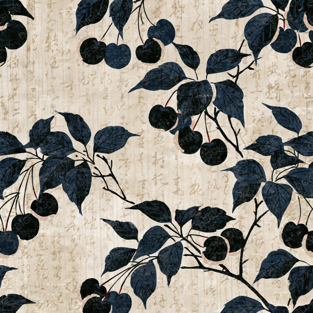 Ukiyo-e Cherry Sumi Bone Digital Paper Pack (DDD015104)