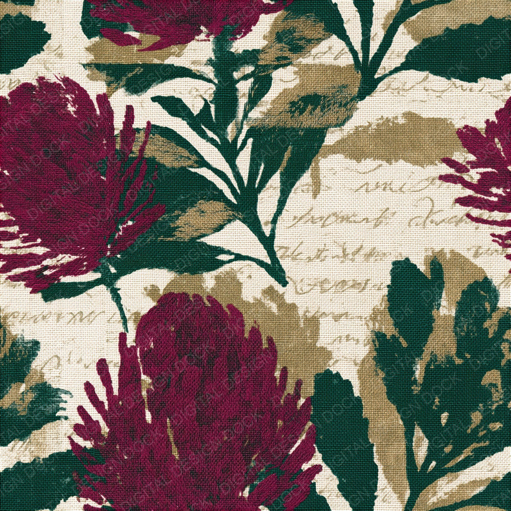 Embroidery Banksia Magenta Jungle Green Seamless Digital Paper Pack (DDD015107)