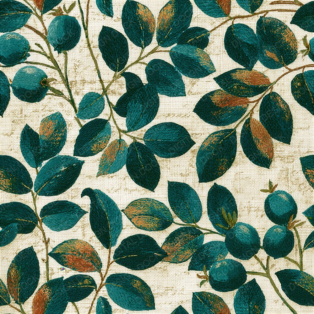 Embroidery Rose Hips Malachite Seamless Digital Paper Pack (DDD015108)