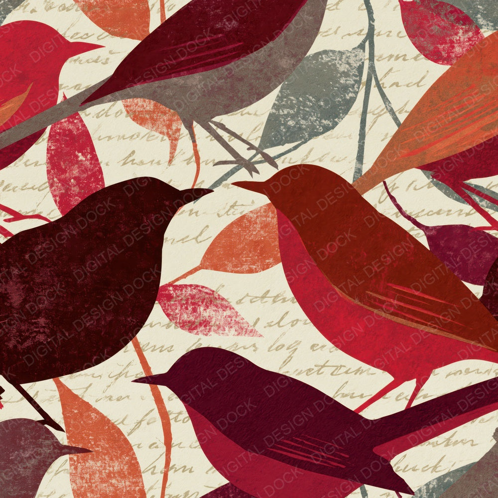 Papercut Lyrebirds Garnet Wine Digital Paper Pack (DDD015118)