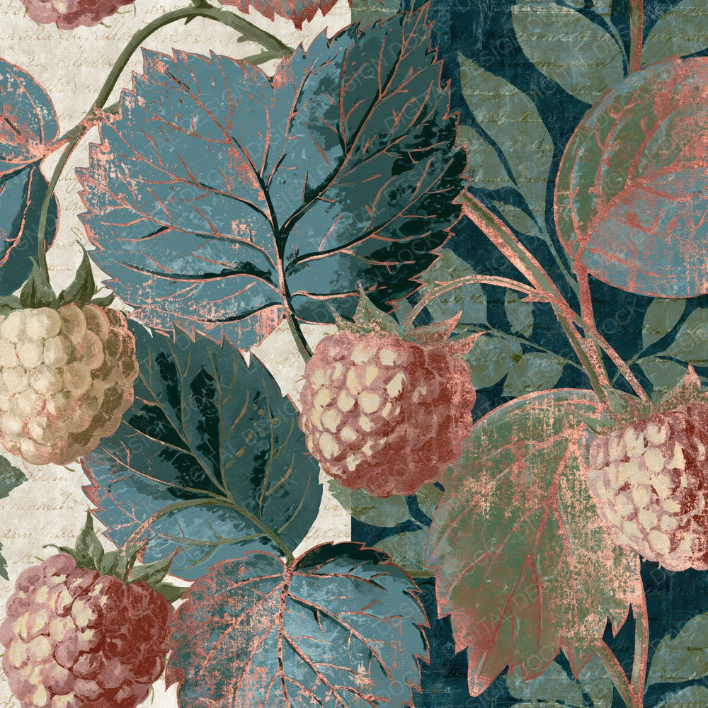 Naturalist Raspberries Linen Slate Digital Paper Pack (DDD015132)