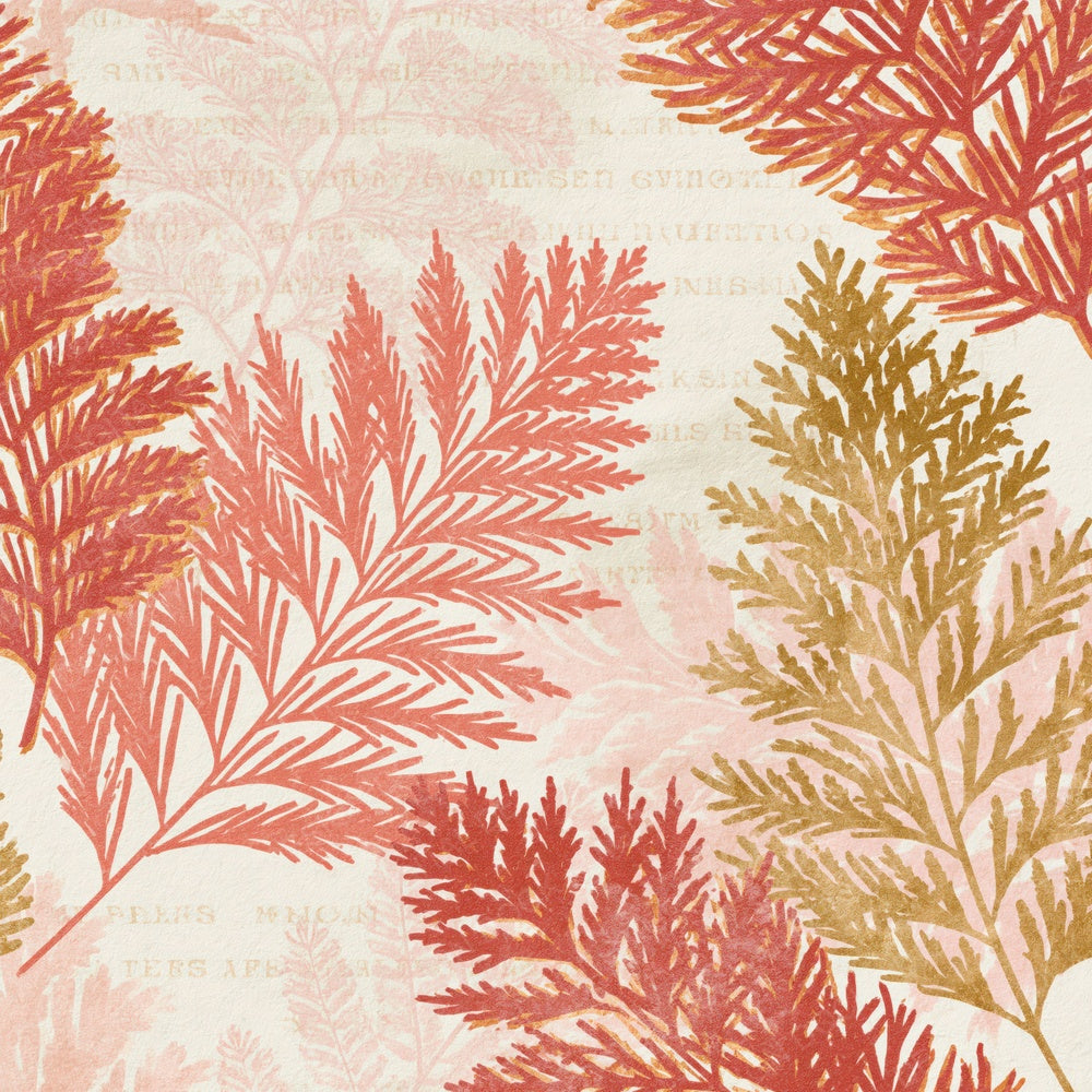 Blueprint Evergreen Coral Gold Parchment Digital Paper Pack (DDD015146)