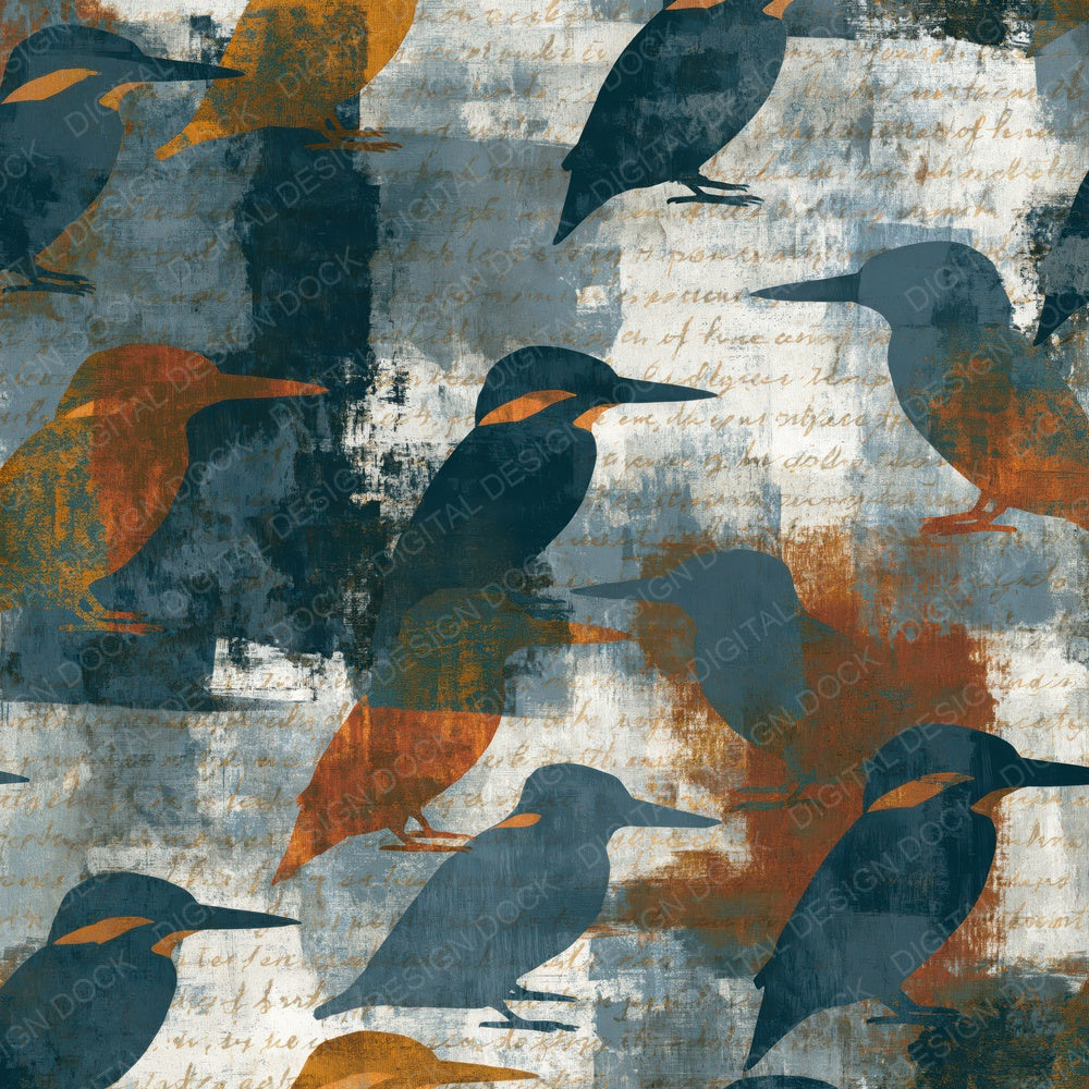 Scandinavian Kingfisher Iron Slate Digital Paper Pack (DDD015161)