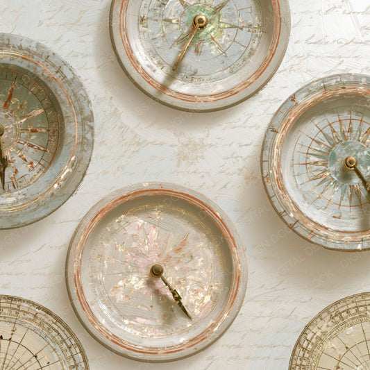 Impressionist Sundials Oyster Parchment Digital Paper Pack (DDD015189)