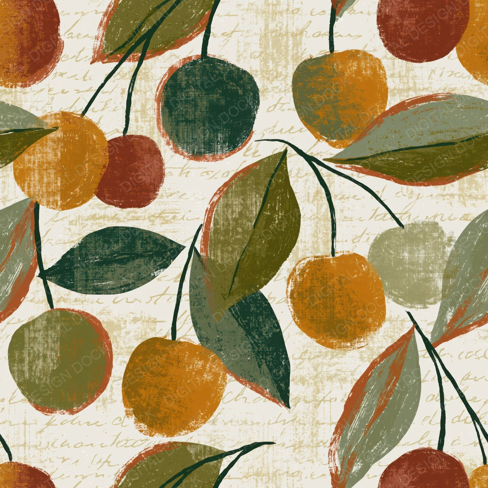 Sparse Modern Cherry Olive Ochre Digital Paper Pack (DDD015198)