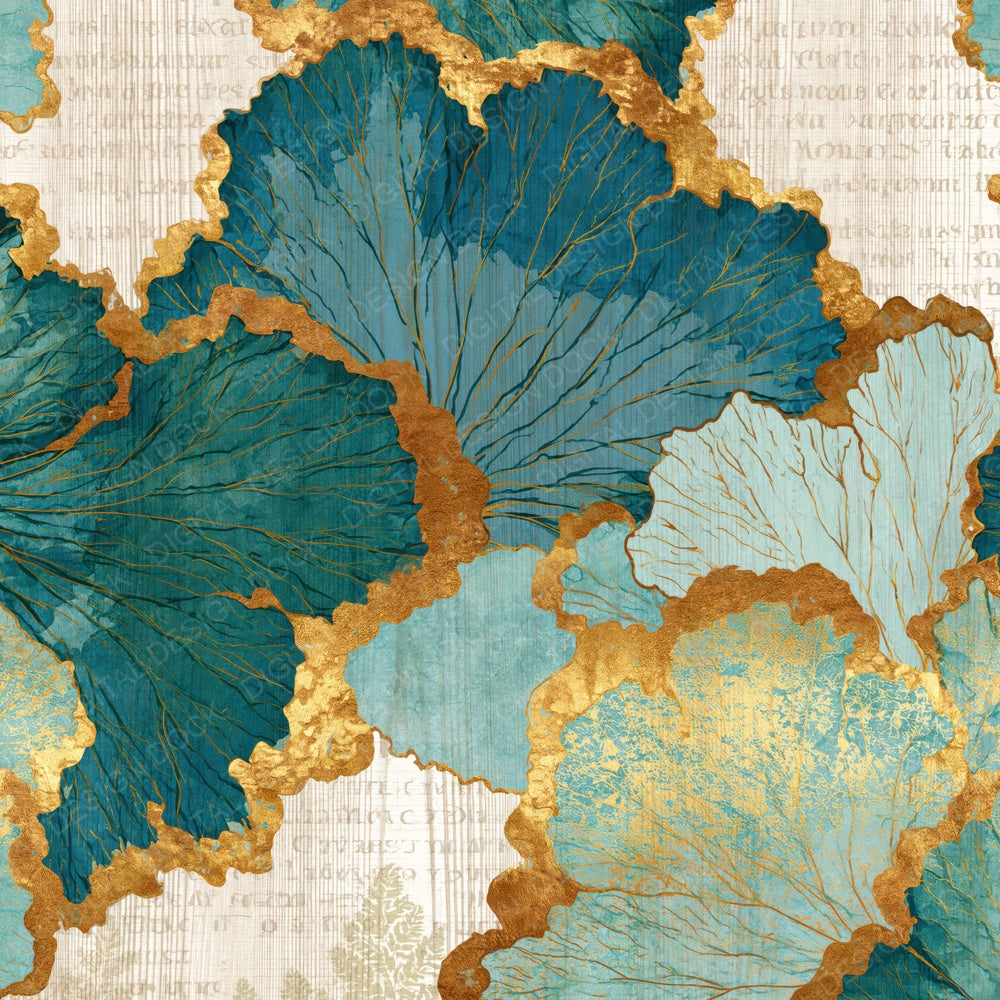 Ukiyo-e Amoeba Sea Glass Gold Digital Paper Pack (DDD015200)