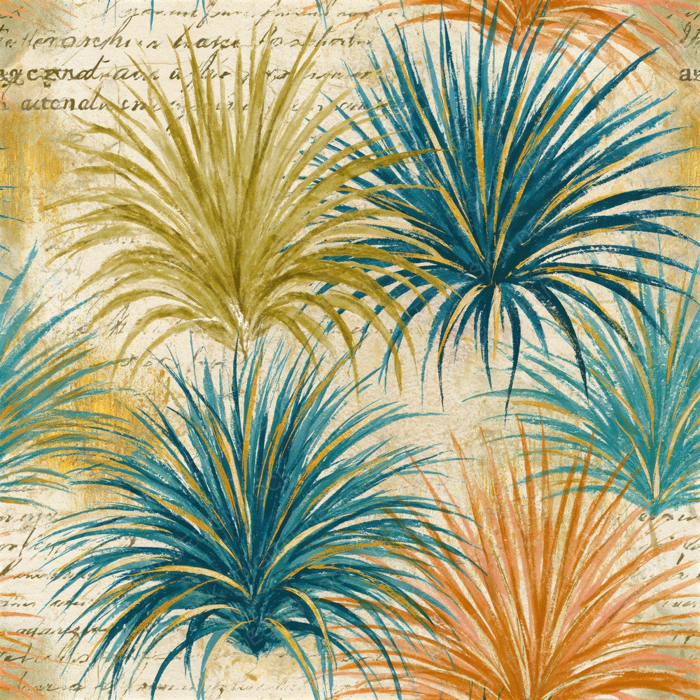 Chinoiserie Air Plants Olive Peach Seamless Digital Paper Pack (DDD015229)