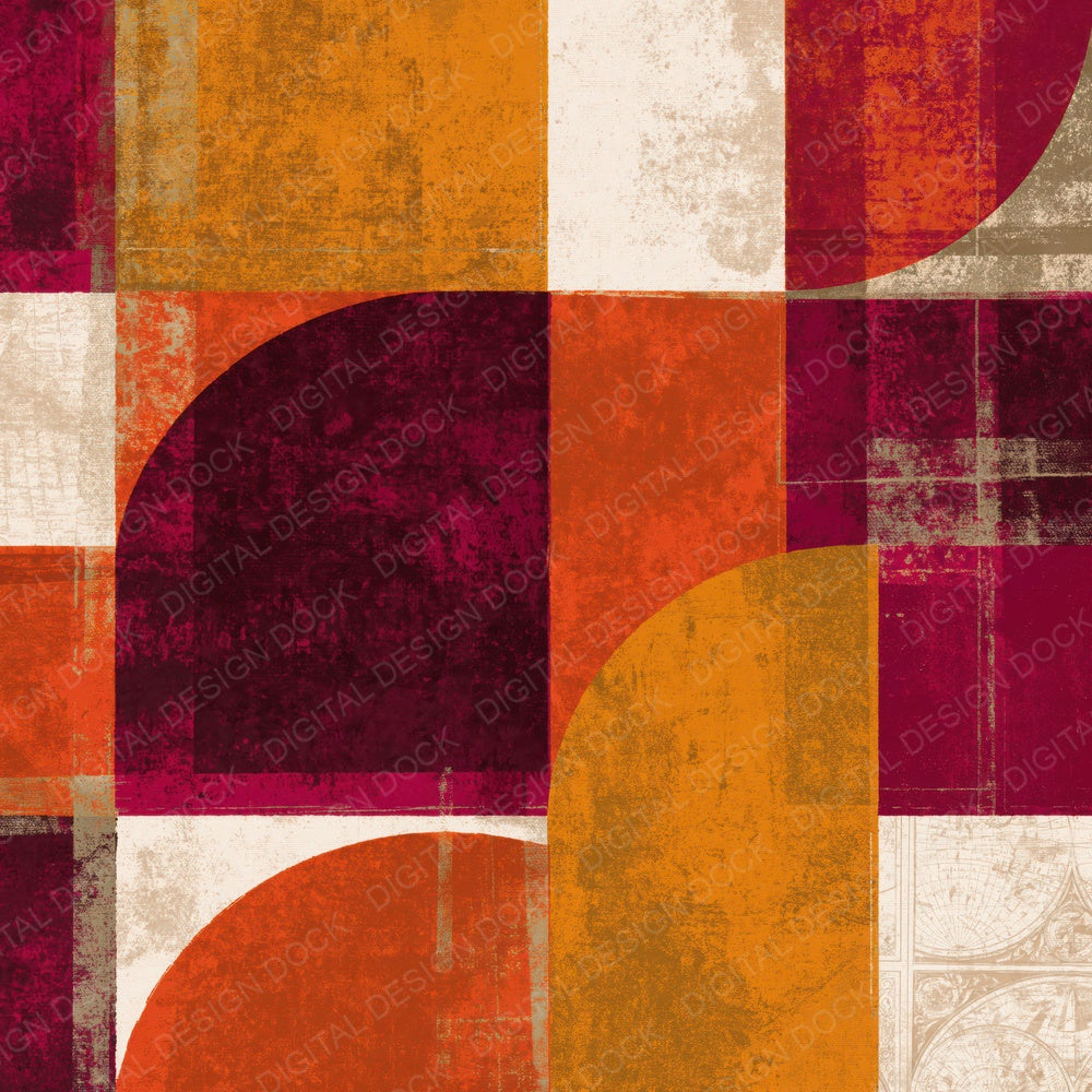 Mid Century Modern Pumpkin Mulled Wine Abstract Digital Paper Pack (DDD015239)