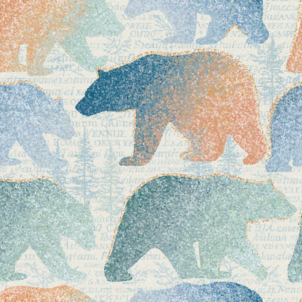 Pointillism Bears Blush Mint Digital Paper Pack (DDD015253)