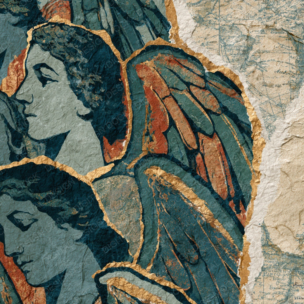 Torn Paper Tombstone Angels Adobe Sage Digital Paper Pack (DDD015257)