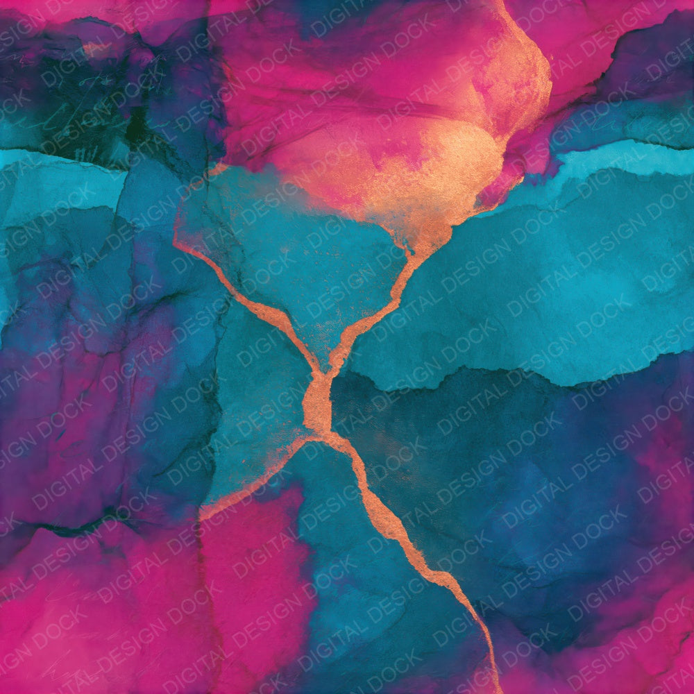 X-ray Teal Magenta Abstract Seamless Digital Paper Pack (DDD015264)