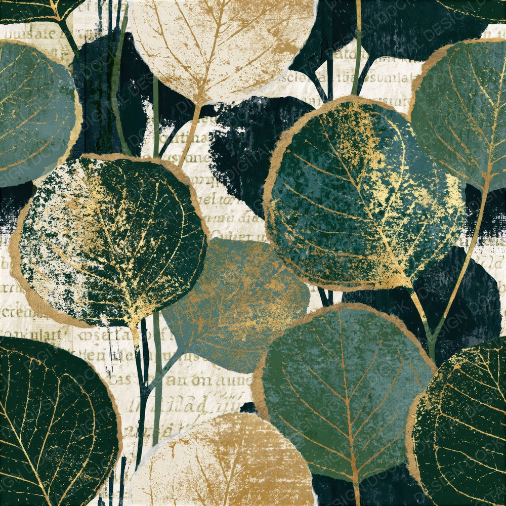 Collage Eucalyptus Forest Bone Seamless Digital Paper Pack (DDD015266)