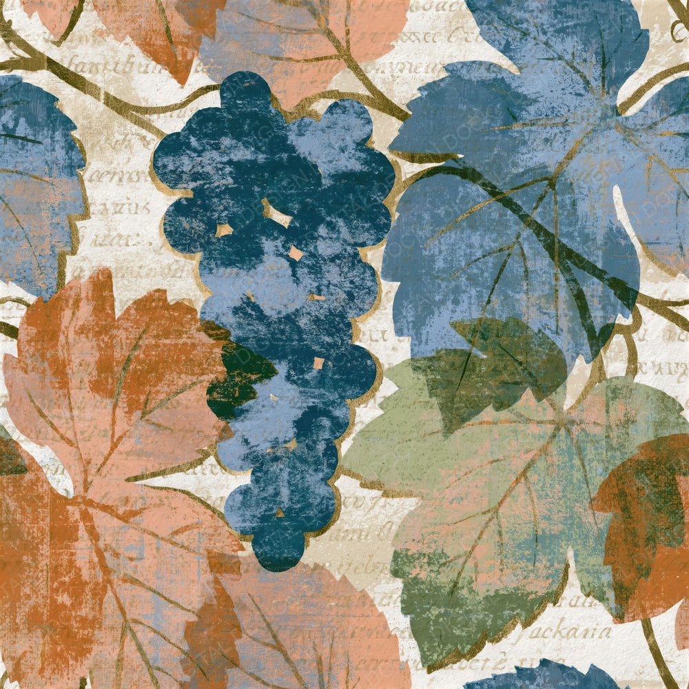 Photogram Grapes Vines Pearl Seamless Digital Paper Pack (DDD015275)