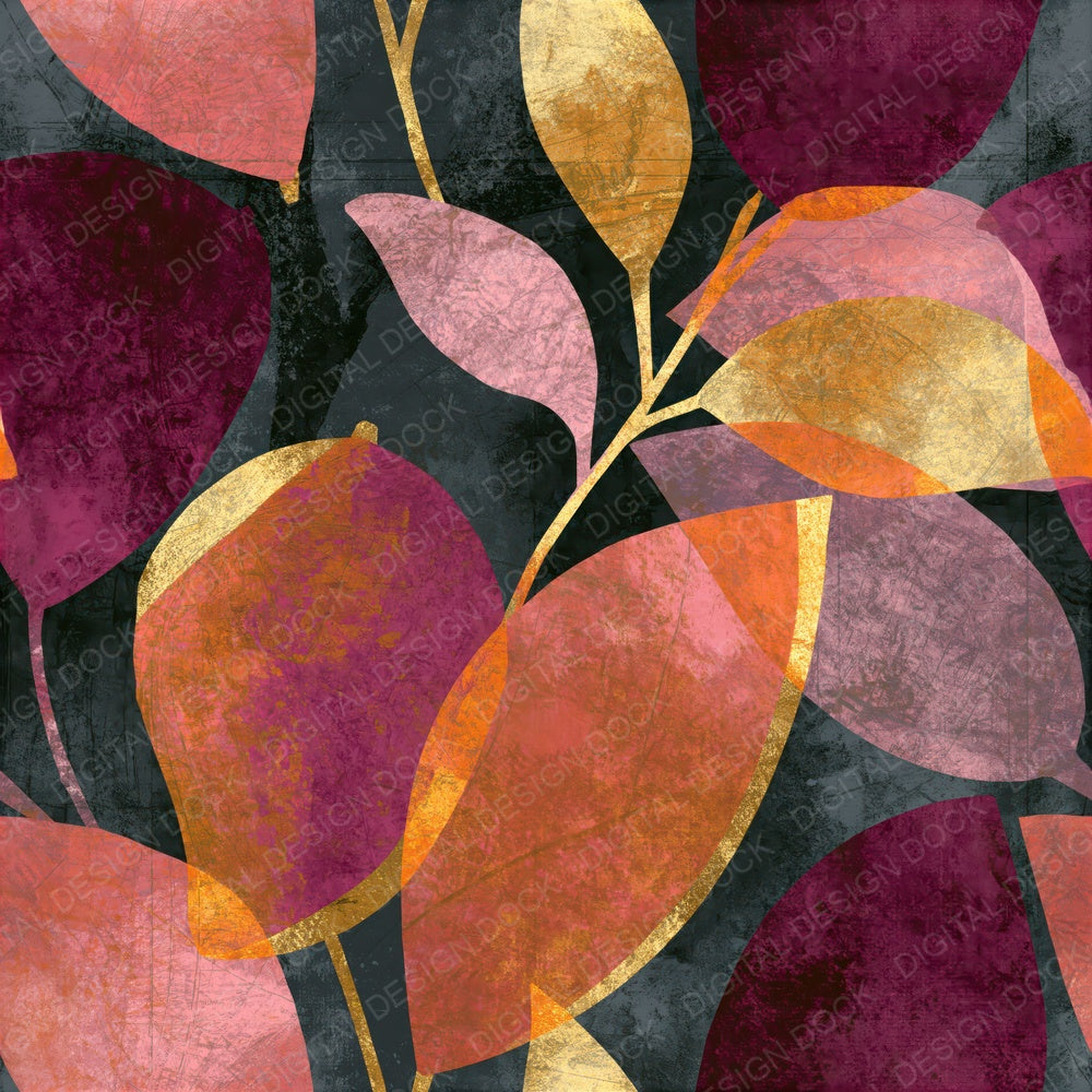 Photogram Mango Blush Burgundy Seamless Digital Paper Pack (DDD015276)