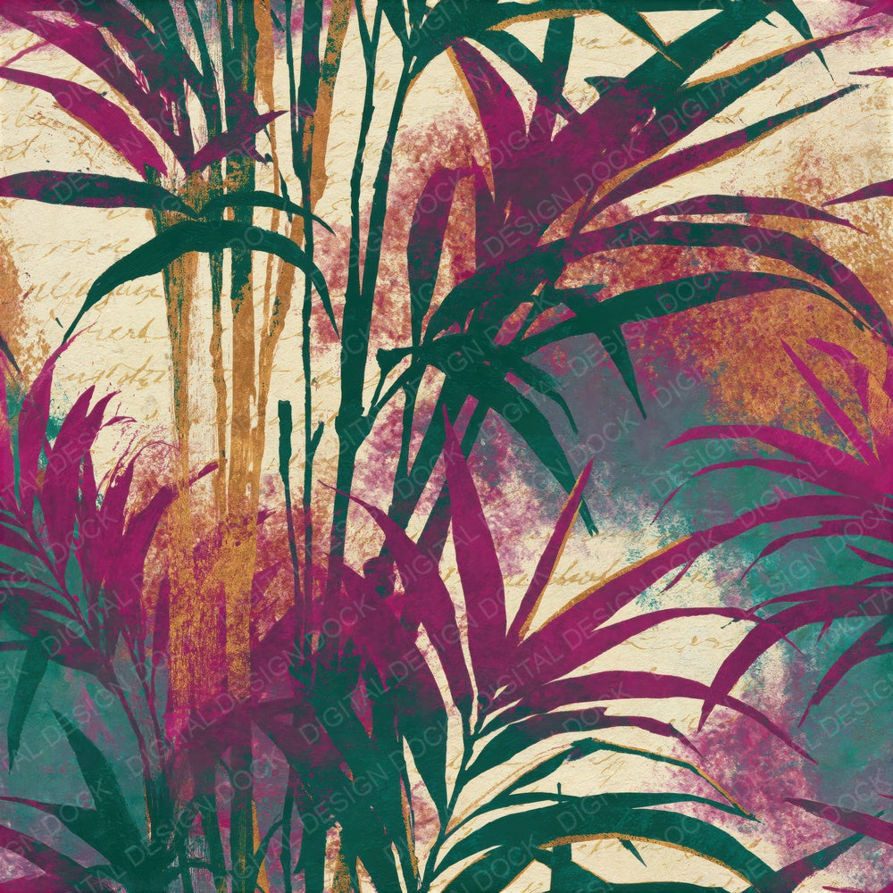 Infrared Reeds Magenta Jungle Green Seamless Digital Paper Pack (DDD015292)