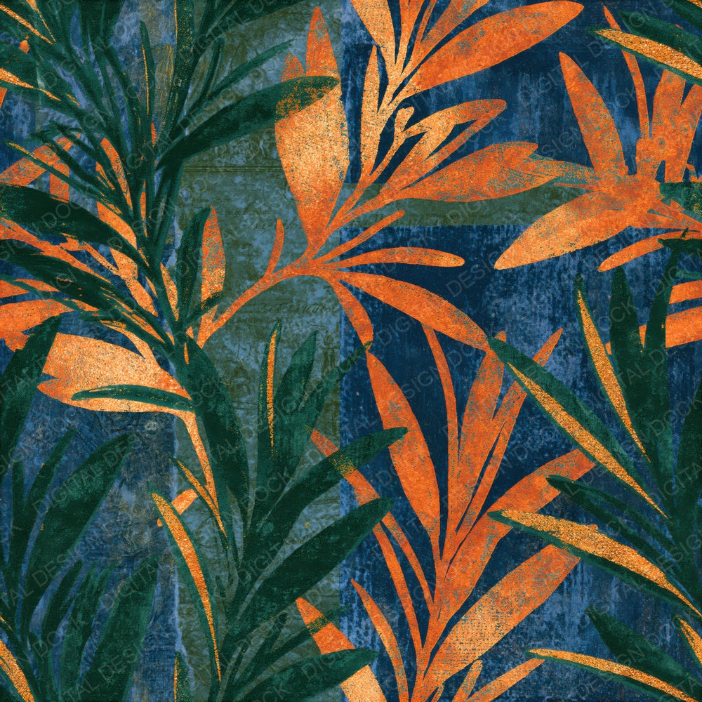 Monoprint Rosemary Amber Forest Green Seamless Digital Paper Pack (DDD015297)