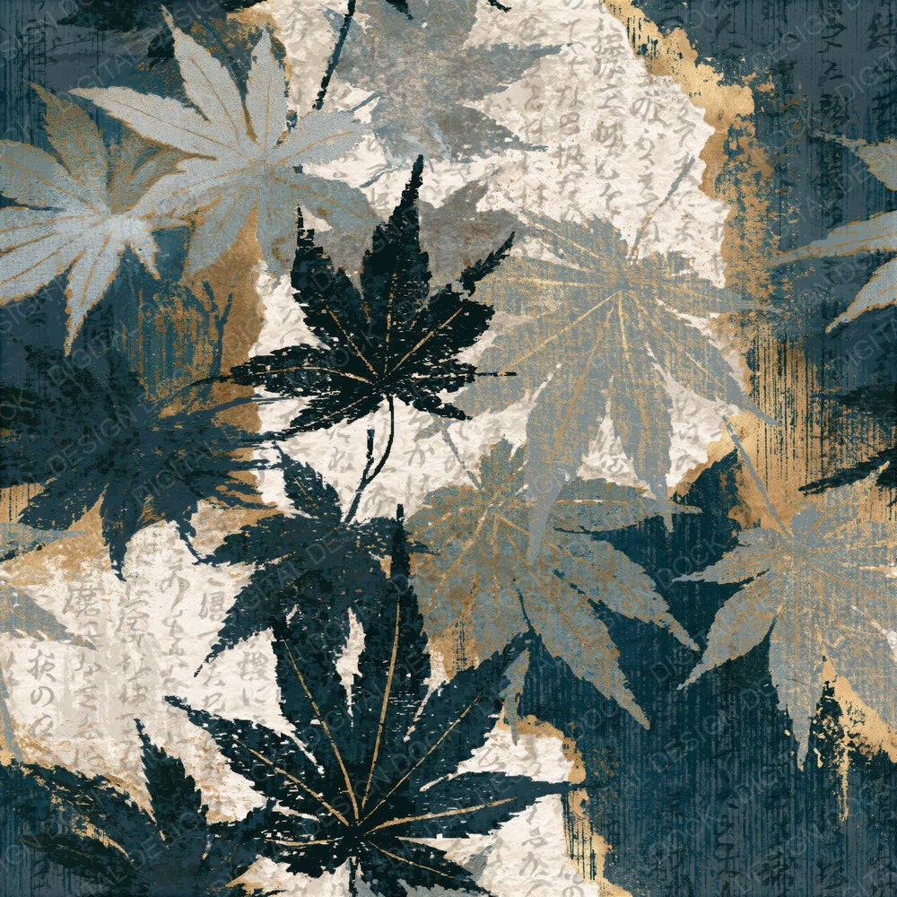 Collage Autumn Leaves Storm Grey Seamless Digital Paper Pack (DDD015308)