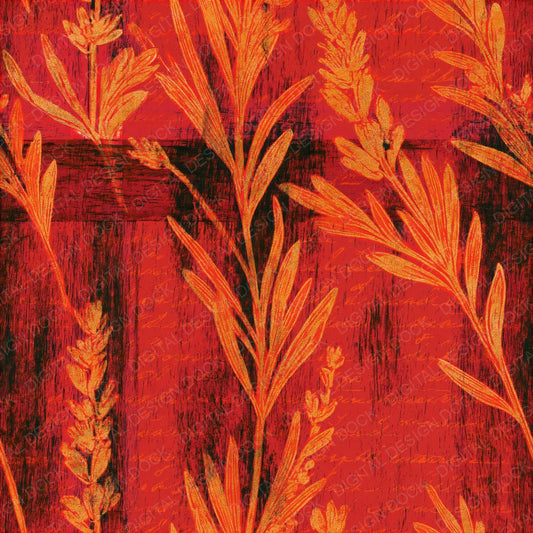 Single Pyrography Lavender Persimmon Seamless digital paper shown full size