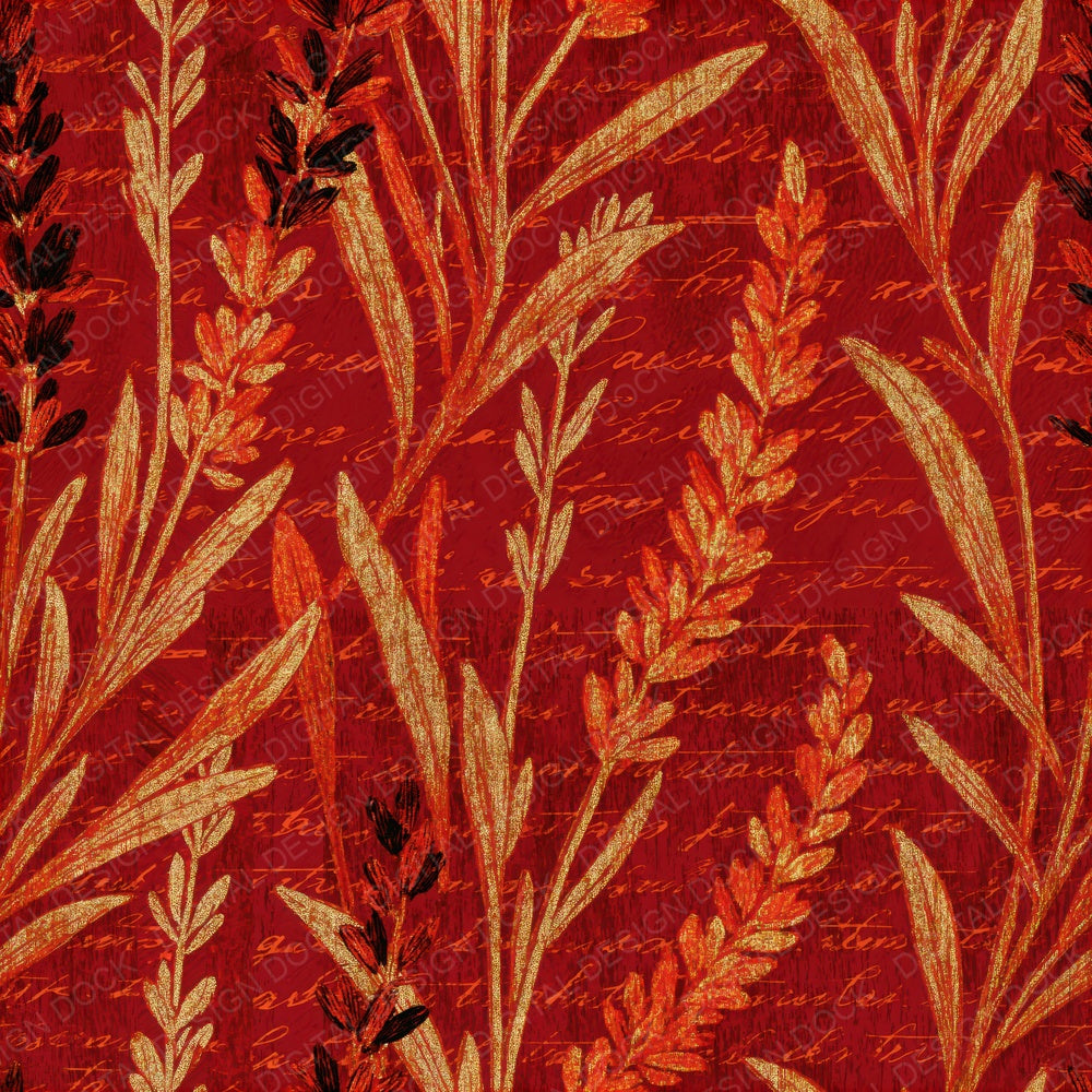 Pyrography Lavender Persimmon Seamless Digital Paper Pack (DDD015311)
