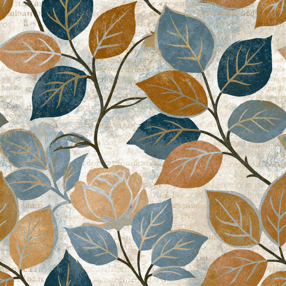 Woodblock Climbing Roses Sand Seamless Digital Paper Pack (DDD015319)