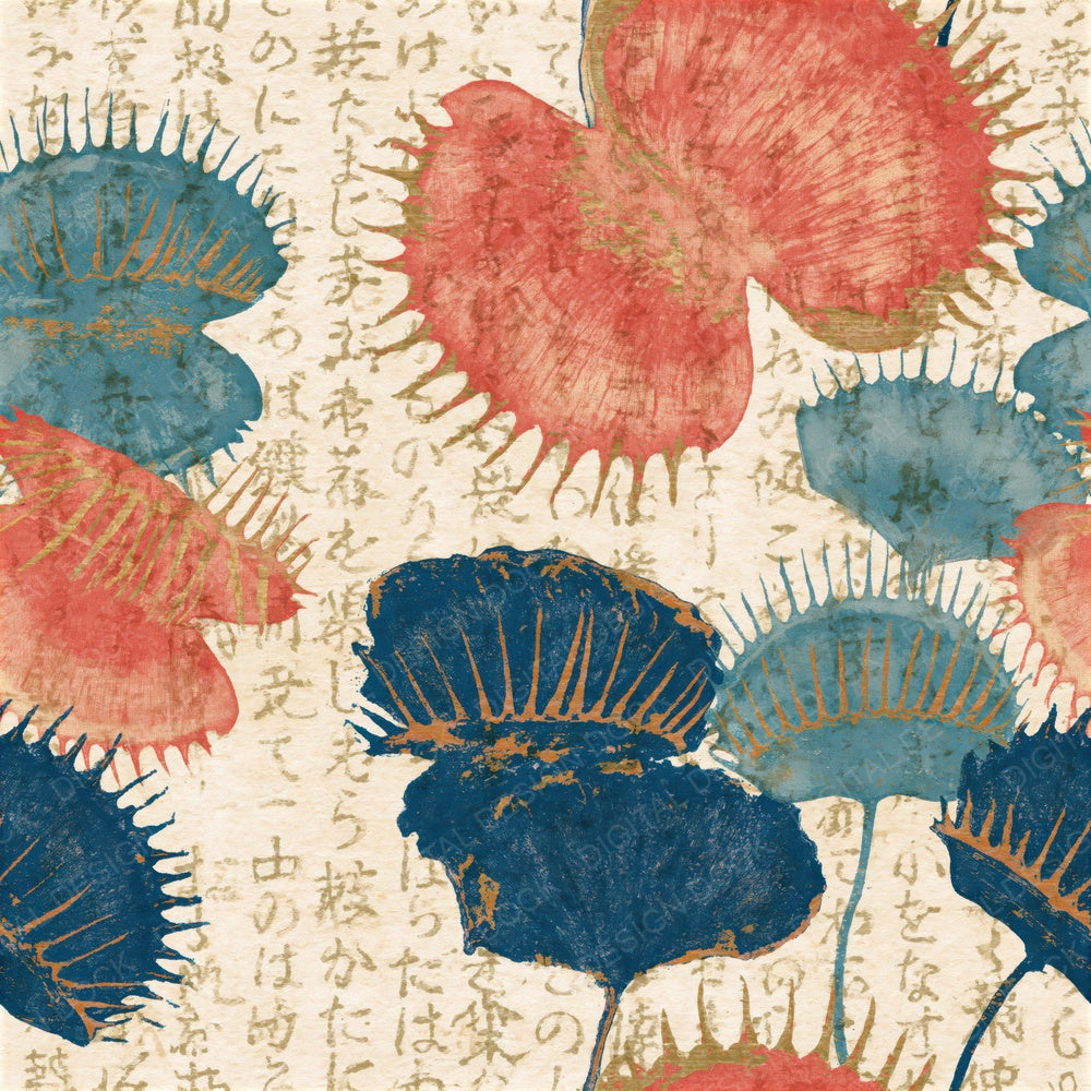 Blueprint Venus Flytrap Coral Seamless Digital Paper Pack (DDD015326)