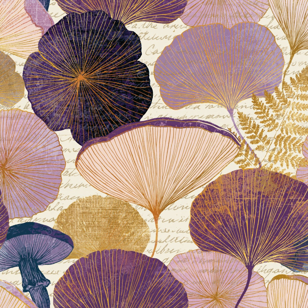 Minimal Fungi Lilac Mauve Gold Digital Paper Pack (DDD015329)
