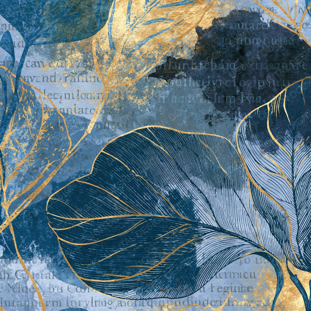 Engraving Icy Blue Slate Indigo Tonal Digital Paper Pack (DDD015350)